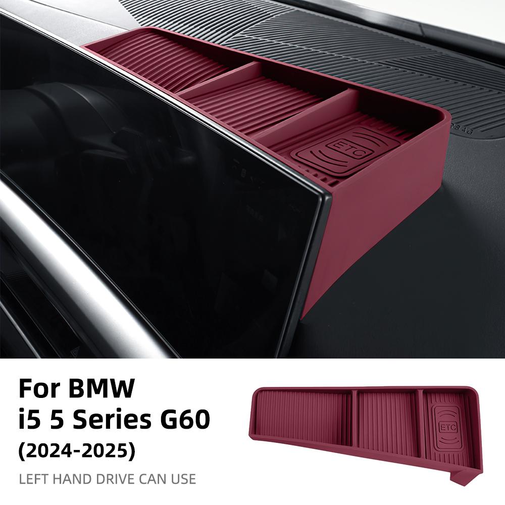 For BMW 5 Series G60 2024 2025 Silicone Car Central Control Navigation Screen Rear Storage Box Mobile Phone Tray Interior