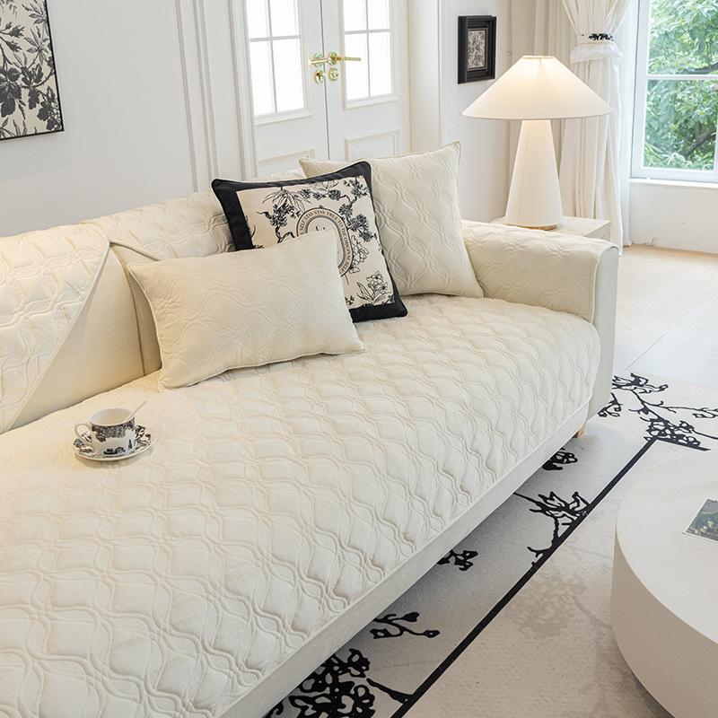 Nordic Solid Color Sofa Cushion Four Seasons Universal Sofa Cushion Simple Crystal Velvet Non-Slip Sofa Cover Cover Towel