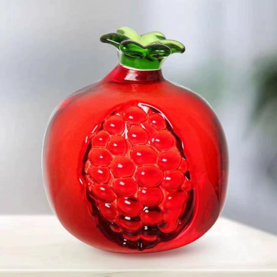 Crystal Statue Fruit Ornament Paperweight Miniature Glass Fruit Figurine Sculpture for Car Home Bookshelf Tabletop Decoration