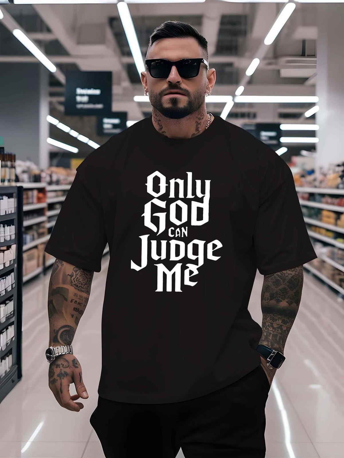 Only God Can Judge Me Christian Gothic Graphic Men’s T-Shirt Faith Tee S