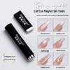 Cat Eye Magnet Nail Art Tool: Double-Ended Swirl & Square Golden Rod with Protective Cover
