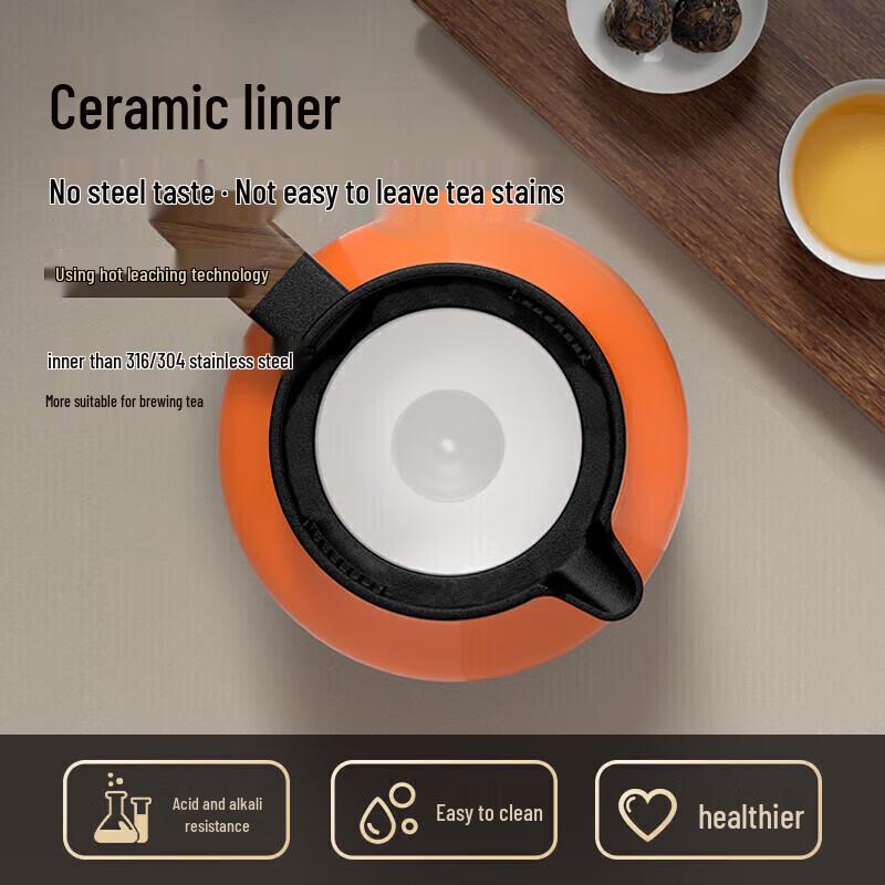 Smart Insulated Tea Pot with Titanium Infuser & Ceramic Liner