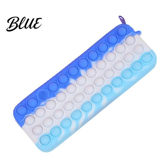 Decompression Pencil Case Pop Case Large Capacity Silicone Storage Bag with Odorless Bubble Toy Stationery for Kids School Office Stress Reducing