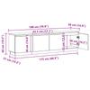 TV Cabinet in Sonoma Oak 180 x 38 x 49 cm Particleboard