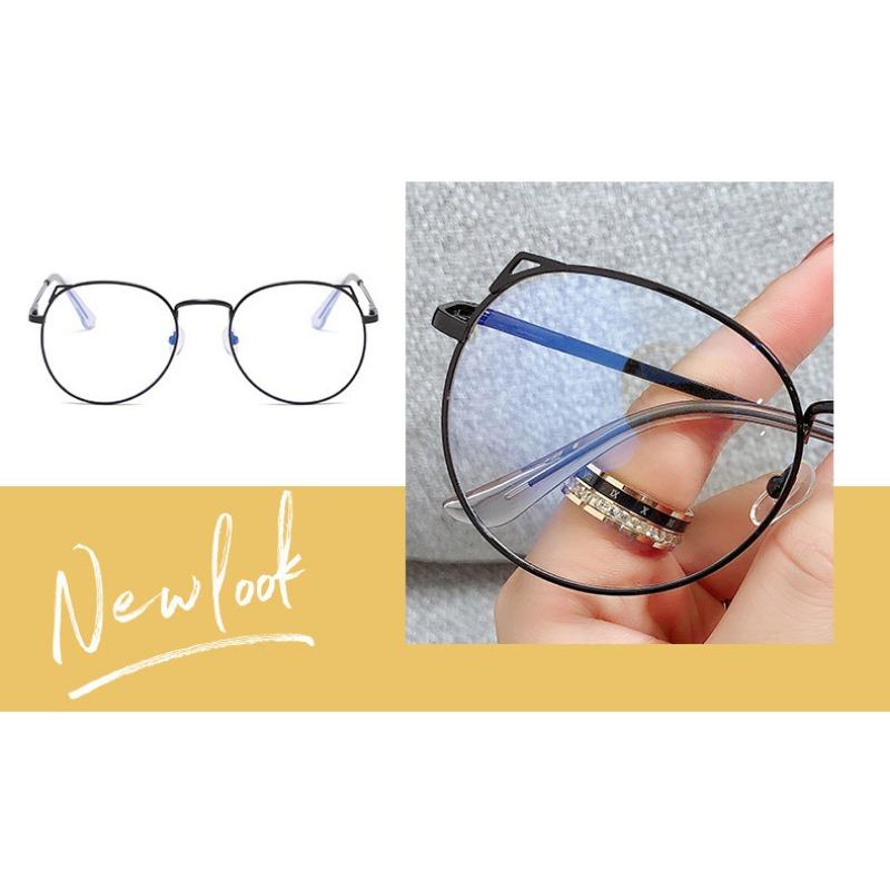 Cute Cat Ear Myopia Glasses Fashion Anti-Blue Light Glasses Student Computer Goggles Alloy Metal Frame Eyeglasses 0 - 4.0