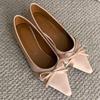 Xianfeng pointed single shoes temperament with skirt bow with skirt thin versatile ladyshoes tide