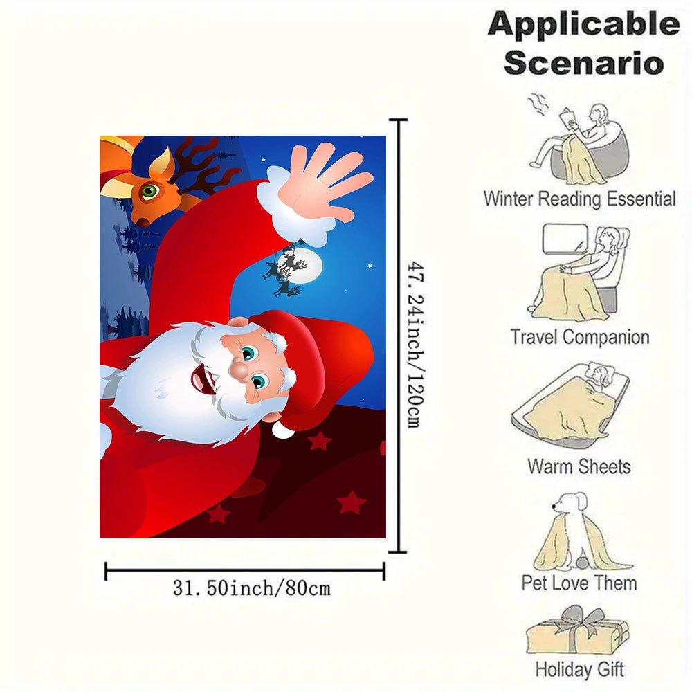 Christmas Santa Claus Phone WallpaperBlanket Flannel Throw Blanket for Sofa, Bed, Travel, Camping, Office, Couch, Chair, And Bed Gift for Ch