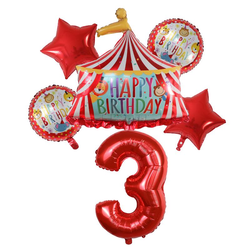 

Красный Цирковой Набор Шаров Палатка на День Рождения 30 дюймов Фольгированные Цифры Воздушные Шары Животная Тематика Вечеринка Украшения на День Рождения Детей Детские Игрушки as the picture