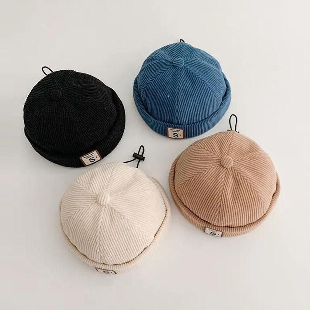 Spring Autumn Baby Brimless Hat Corduroy Landlord Cap Fashion Sun Cap  Kids