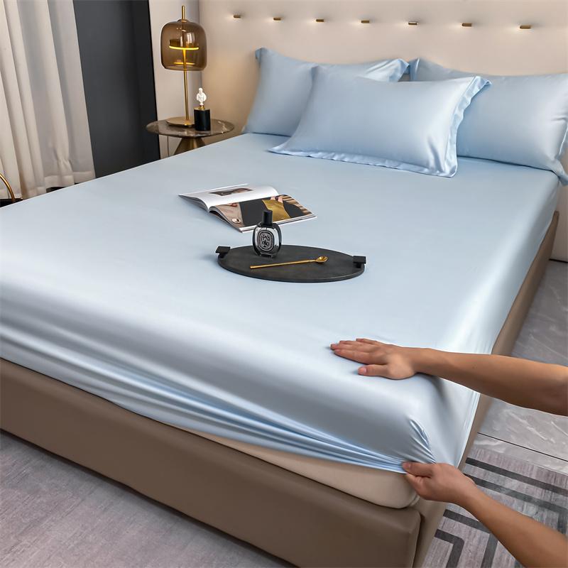 3pcs Set 100% Bamboo Mattress Protector Mattress Cover Fitted Sheet with Elastic Band Bedsheet 1000 Thread Count Queen King Size