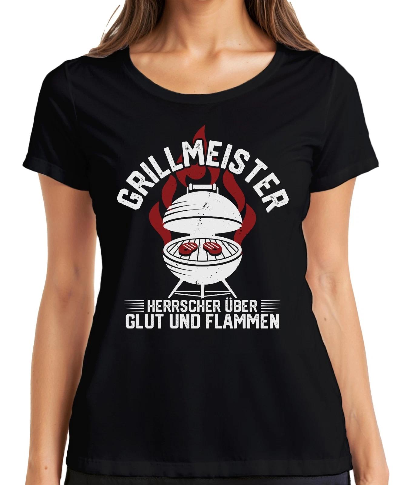 Grillmeister Herrscher Glut Flammen Hobbygriller Geschenk Sommer Damen T-Shirt XXXXL