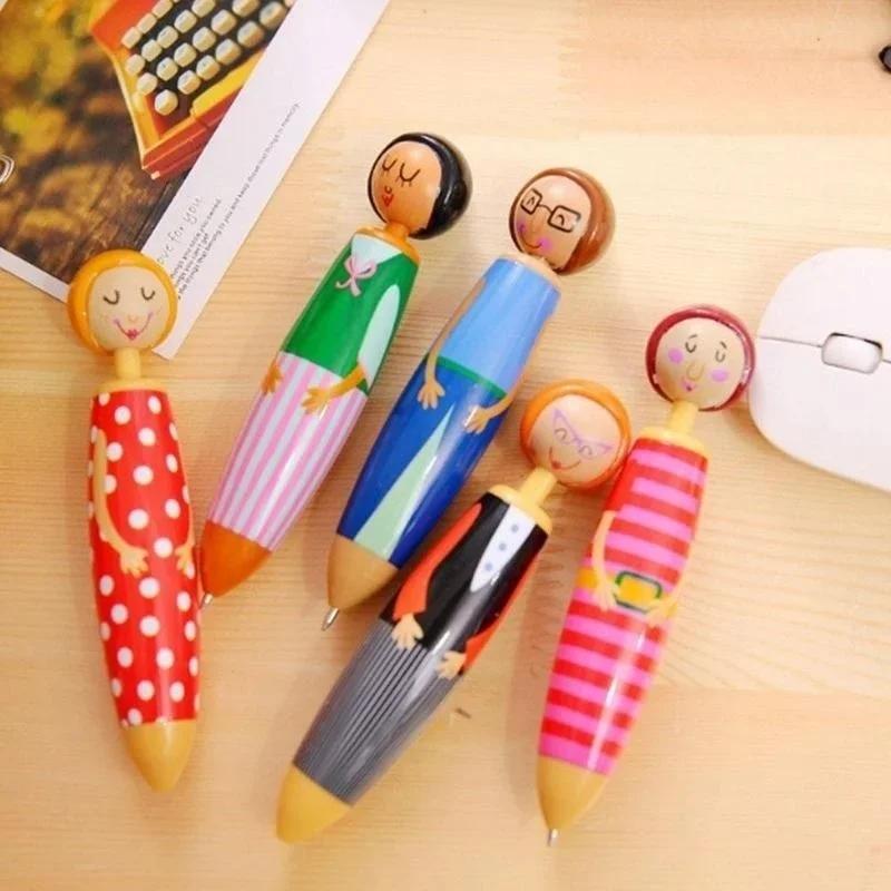 5PCS Cute Fun Cartoon Ball-point Pen Doll Pen Student Office Stationary Gift  Funny Pen