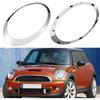 For Mini For Cooper F55 F56 F57 2014- Gloss Black/Silver Plated Headlight Ring Bezel Trim Surround Cover 51137300631