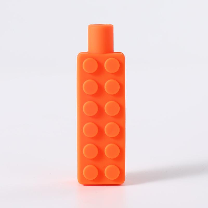 Baby Silikon Beißring: Regenbogen-Bausteine & Kauspielanhänger