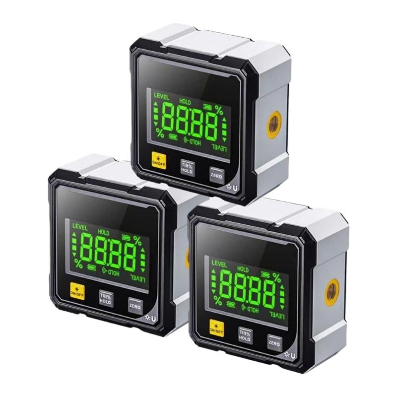 Lasers Angles Gauge with Four Side Magnets and USB Rechargeable Battery for Hands Frees Operation in Construction Site