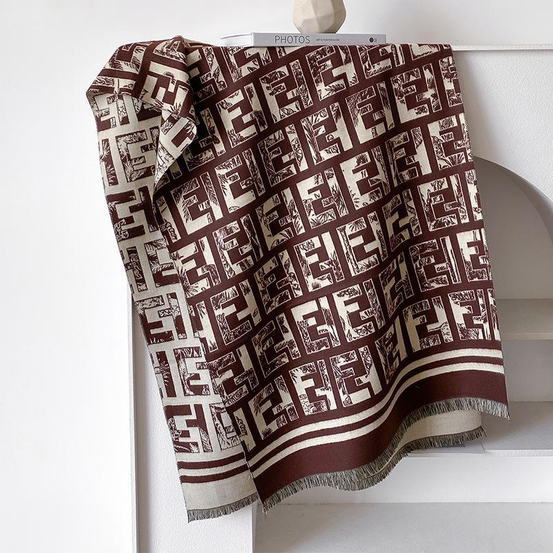 

геометрия женский имитация кашемира мода универсальный высокий класс мягкий дышащий удобный теплый шарф шаль 185 коричневый