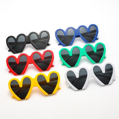 Fashion New Peach Heart Sunglasses Female  Trend Personality Party Large Frame Sun Glasses Street Photo Eyelasses