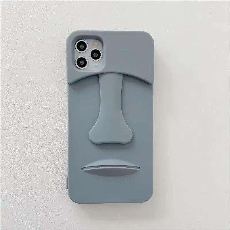 

Роскошный ретро-чехол для телефона Moai Statue 3D для Apple, чехол для iPhone 16 15 14 13 12 11 Pro Max XR X XS 14 7 8 15 Plus, милый чехол iPhone 12 Pro Max