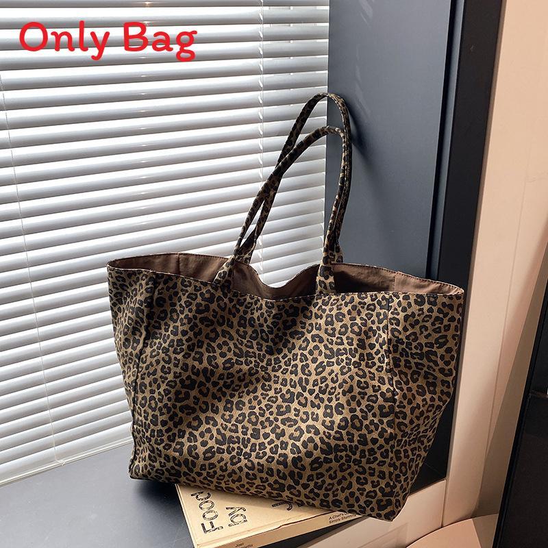 Street Style Leopard Print Tote Bag With Polyester Material For Casual Daily Use