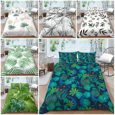 Bettwäsche-Set für Zuhause, Pflanzenblatt, Bettbezug, Kissenbezug, Heim-Bettwäsche-Set, EU, volle Größe, Einzel-/Doppelbett, Heimdekoration