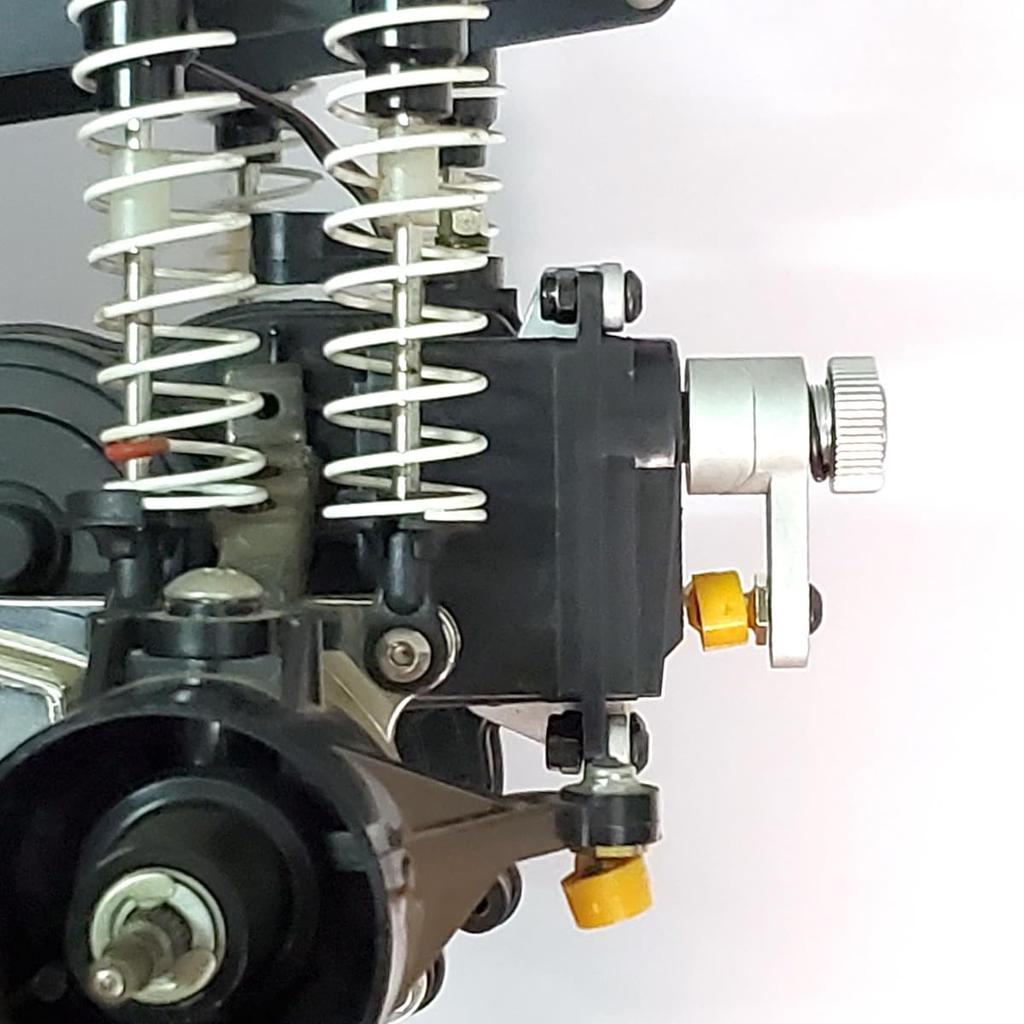 Kingfly Aluminum Alloy Servo Mount, Includes 25T Aluminum Half Arm Servo for Tamiya Bullhead/Super Clod Buster 4x4x4 (Side Mount)