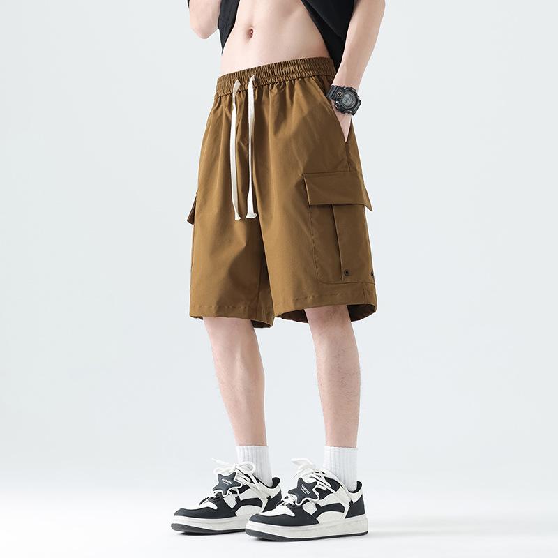 Pracovní oděvy, Kraťasy s více kapsami, Pánské párové pětičtvrteční kraťasy, Pánské plážové kalhoty, Outdoorové strečové rychleschnoucí kraťasy z ledového hedvábí