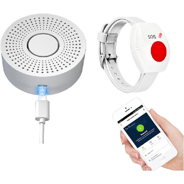 WiFi Caregiver Pager Call Button Wireless Nurse Alert Call Bell Emergency Alert Pager at Home for Elderly Patients wifi w 1-1