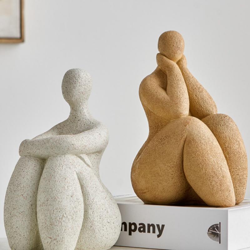 Abstract Seated Figure Home Decor Items Sculptures Minimalist Artistic Resin Statuesinterior Decoration Desktop Accent Ornaments