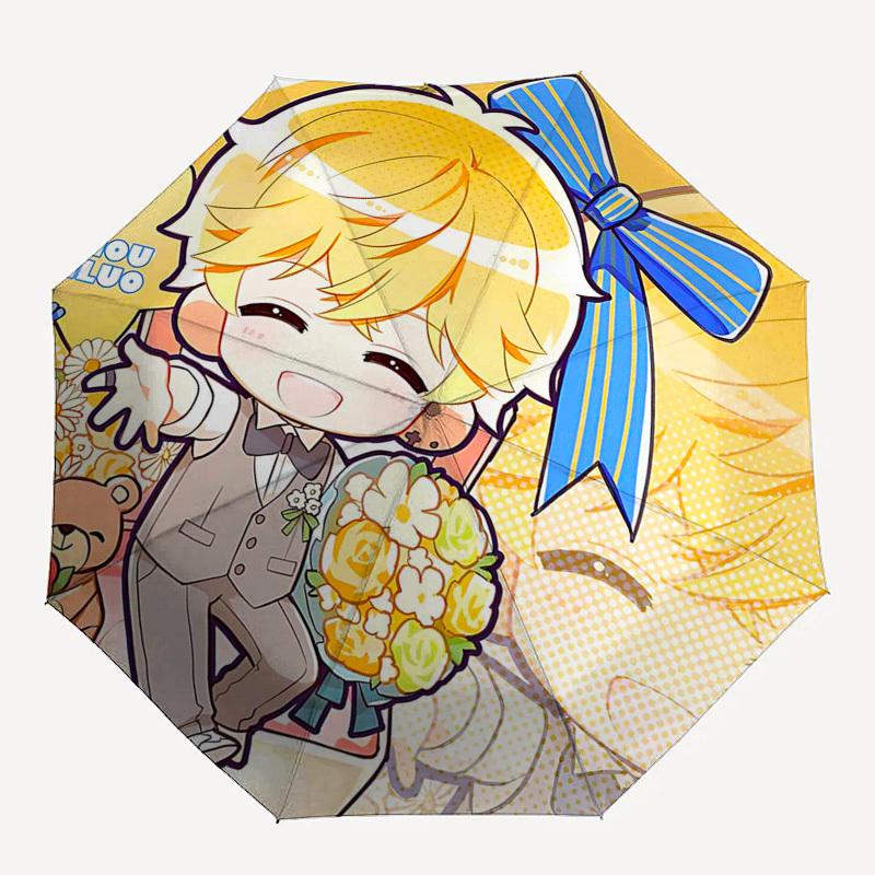 1pc Outdoor Umbrella with Cute Anime Character Design - Automatic Opening/Closing, Portable 3-Fold Design, 8-Rib Iron Frame - Perfect Gift for Fa