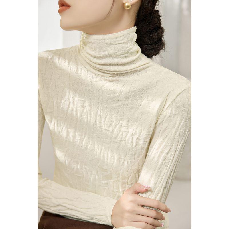 

Анкела Красный Зима Новое Поступление Слим Легче всего для Сочетания Длинные Рукава Трикотаж Женская Одежда Водолазка Свитер Внутренний Базовый Топ Apricot color L