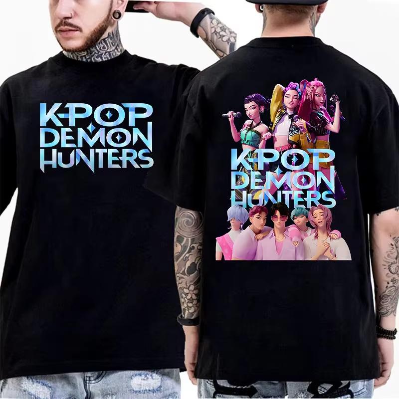 

SAjA BoysK Pop Demon Hunters Officially Authorizes Netflix Animated Movie 2026 Summer Men Women Luxury Cotton Oversized Tshirt S