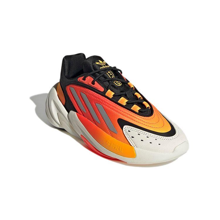 Adidas Originals Ozelia Fabric Slip-Resistant Shock-Absorbing Durable Low-Top Casual Shoes Kids Sneakers Black Orange H04720