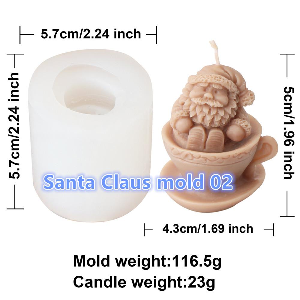 

3D Дед Мороз Снеговик Свеча Силиконовая форма DIY Инструмент для изготовления торта Рождественский декор Подарок Ароматическая свеча Гипсовая смоляная форма