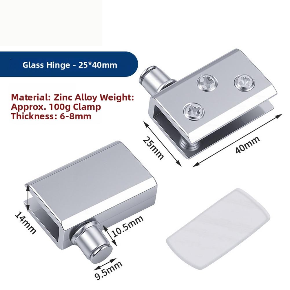 glass door hinge waterproof rust resistant Display cabinet hinge for 6 to 8mm glass zinc alloy spring loaded adjustable pivot