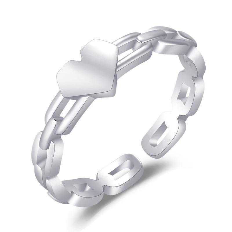 Fashion Ladies Love Heart Hollow Out Open Adjustable Rings Jewelry