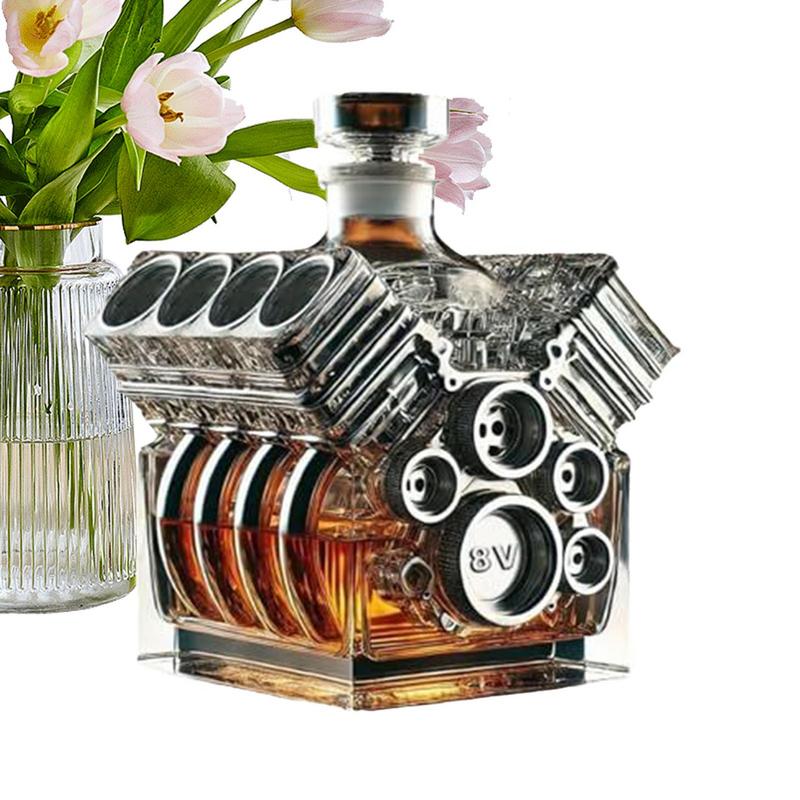 Whiskey Decanter V8 Engines Shape Alcohol Decanter unique nteresting container wine dispenser table decor Bar Accessories