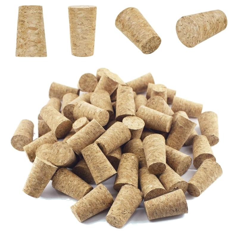 30 Pcs Wooden Beer Bottle Stopper Tapered Cork Stopper Natural Soft Wood Corks Reusable Cork Plug Kitchen Bar Supplies
