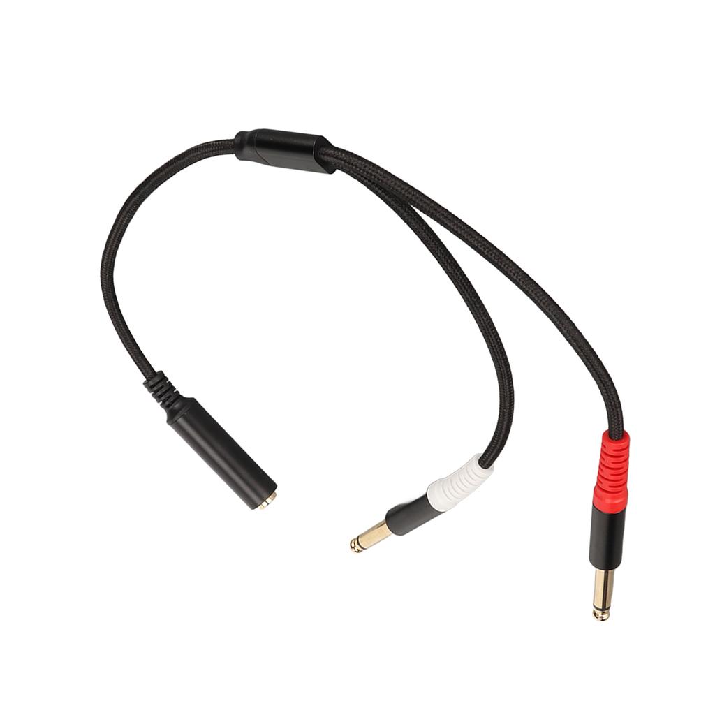 1 4 Inch Stereo Splitter Y Cable Gold Plated Plug Double Male Shielded 6.35mm Male Plug To Dual 6.35mm Female Jack Cable