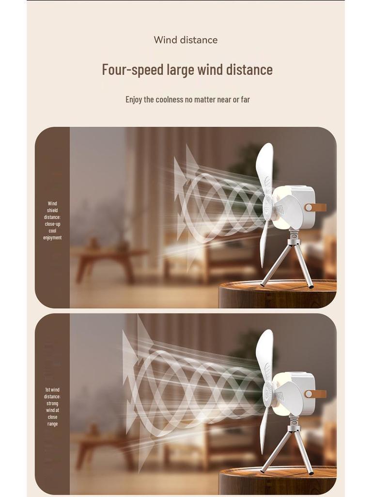 Rechargeable Remote-Control Small Ceiling & USB Fan for Dorms & Camping