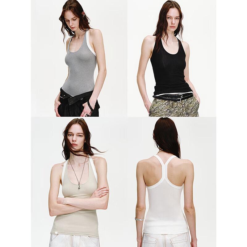 Women s Ribbed Deep V-Neck Backless Tank Top M