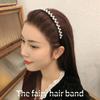 Wave Rhinestones with Gear Female Hairbands Korean Style Headwear Flower Hair Hoop Pearl Headband