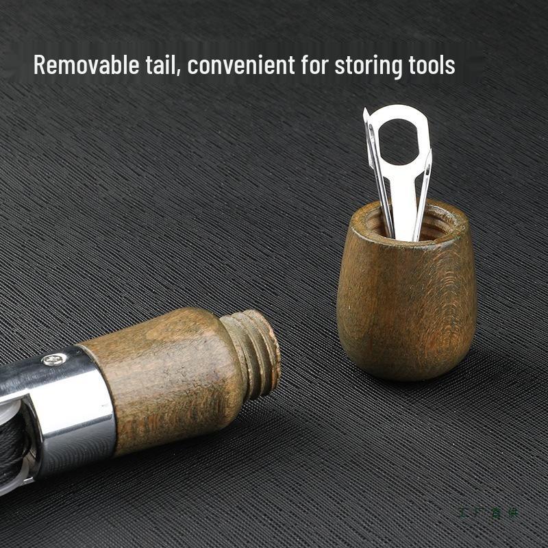 Hand-Stitched Cowhide Leather Sewing Tool Kit: Needle, Awl, Punch for Shoe Repair and Binding