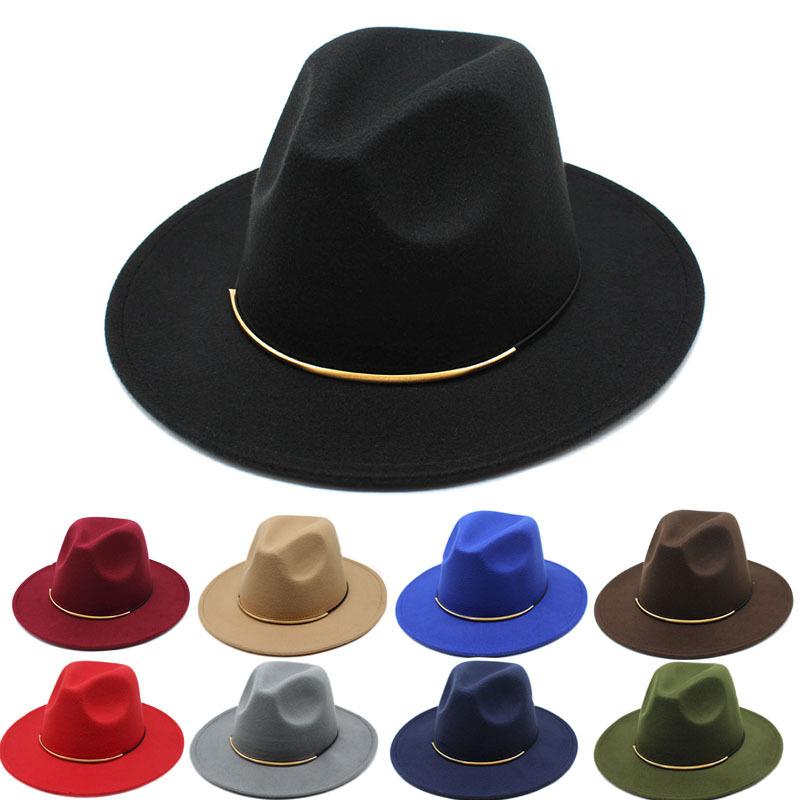 Retro Ladies Jazz Hat, British Versatile Simple Wool Hat Jazz Hat