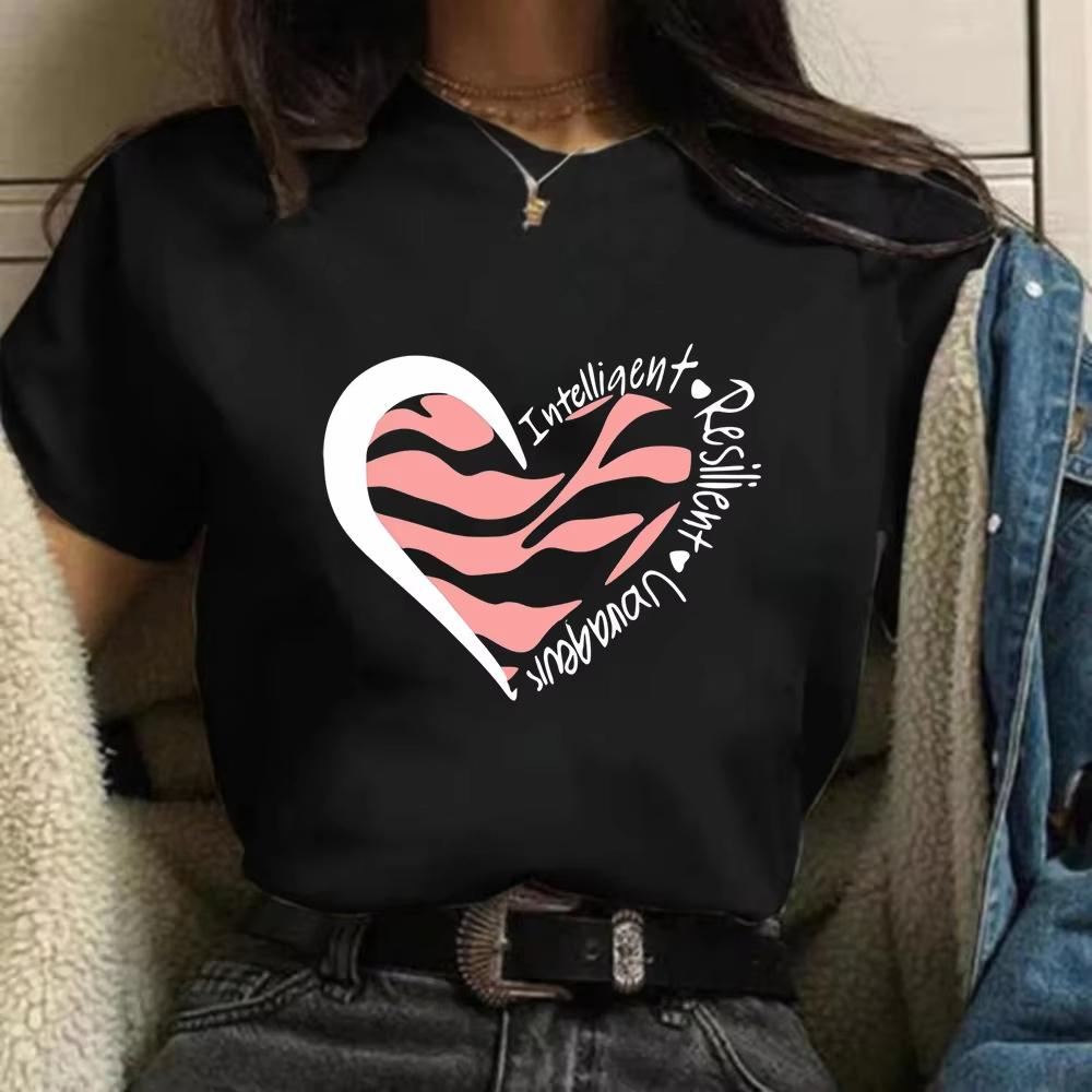 Unisex Retro Leopard Heart Tshirt Love Butterfly Graphic Crewneck Short Sleeve Casual Streetwear Valentine Trendy Daily Tee Top