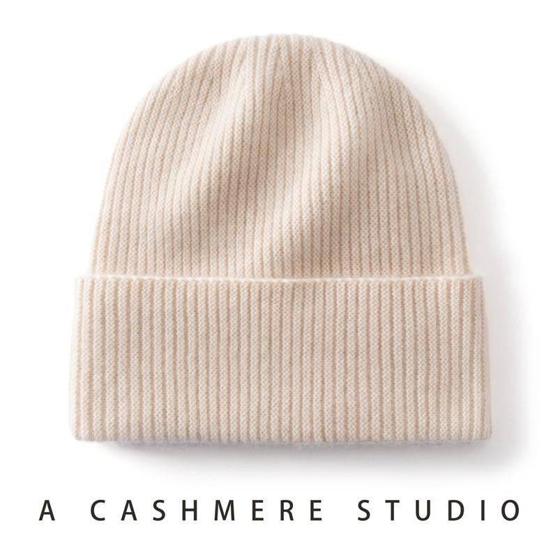 Premium 100% Cashmere Beanie Hat Women Men Winter Warm Knit Cap Oversized Slouchy Style Soft Cozy Headwear