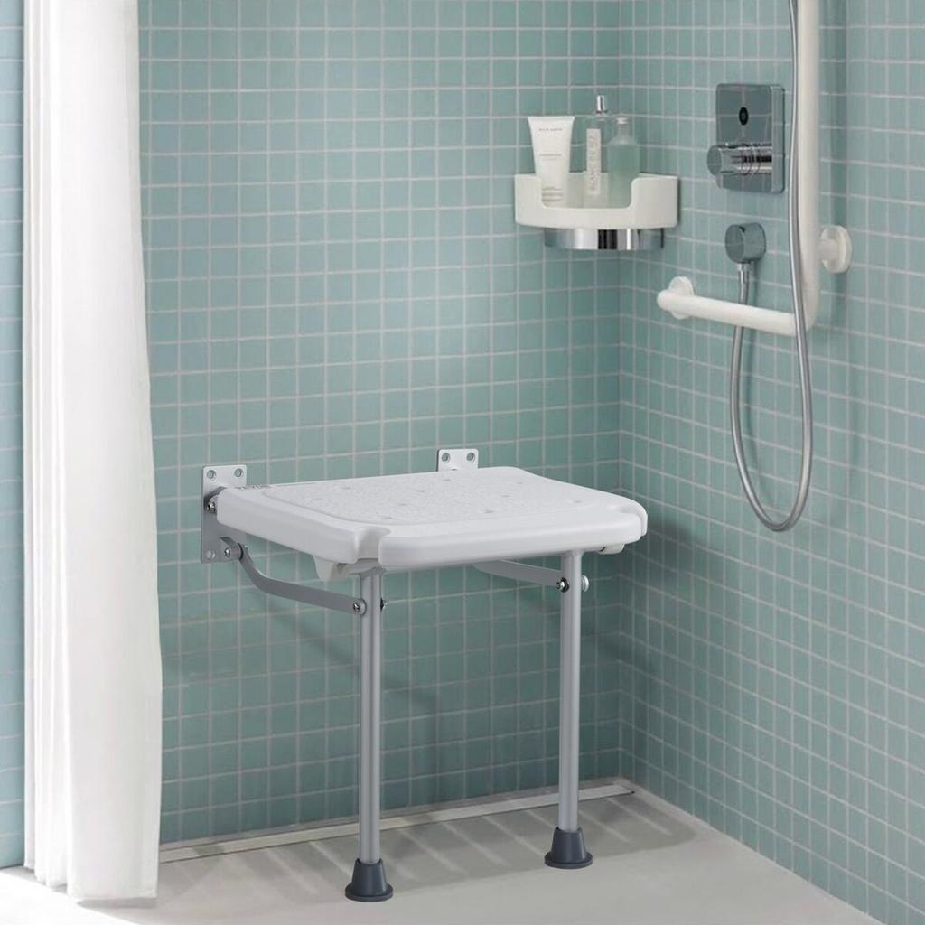 Klappbarer Duschsitz aus PE 40 cm x 37,5 cm Wandmontierte Duschbank 227 kg