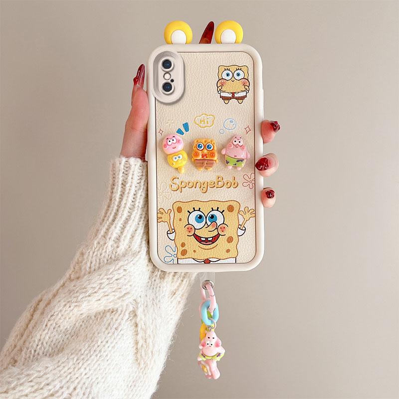 KEYSION Cute Ear 3D Cartoon Case for iPhone XS Max X with Bracelet Soft Silicone Shockproof Phone Back Cover for iPhone XR