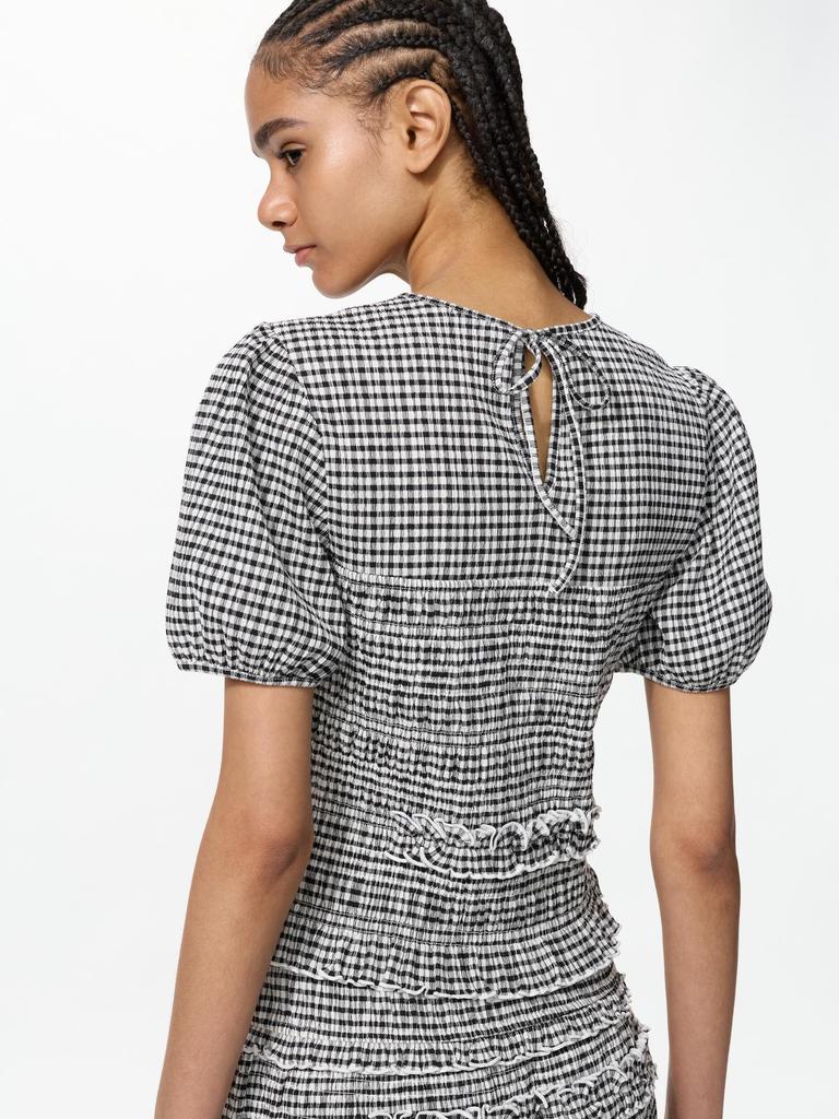 Shirred Volume Sleeve T-shirt