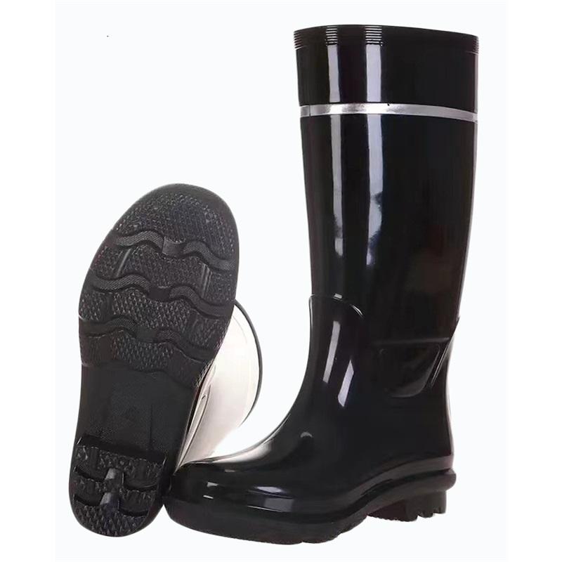 Men's Outdoor Thick Reflective Oil Resistant Acid Alkali Resistant Anti Slip High Tube Rain Shoes Made Of Rubber