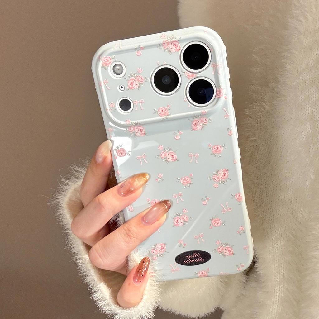 Frosted Crushed Rose Flower Case Suitable for Apple 17 Pro Max, iPhone 16, Beautiful 1513, Anti-drop 14